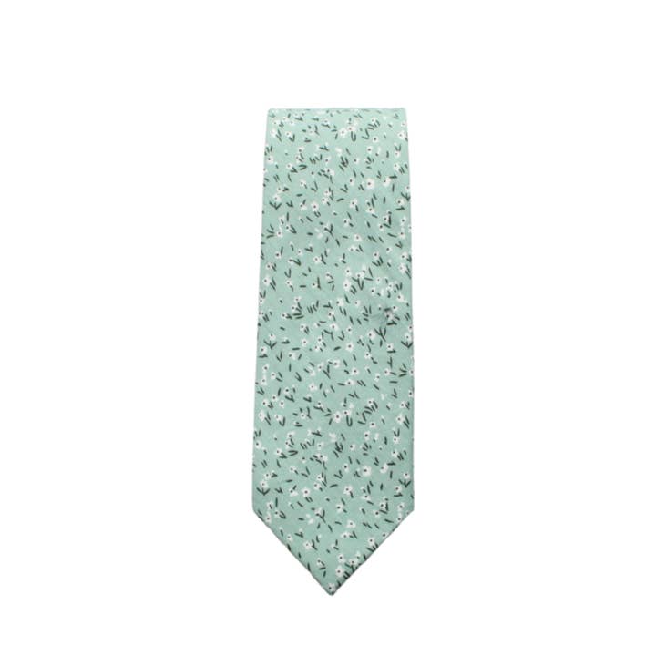 Kenyon Mint Green Floral Skinny Tie for wholesale by Tie Mood
