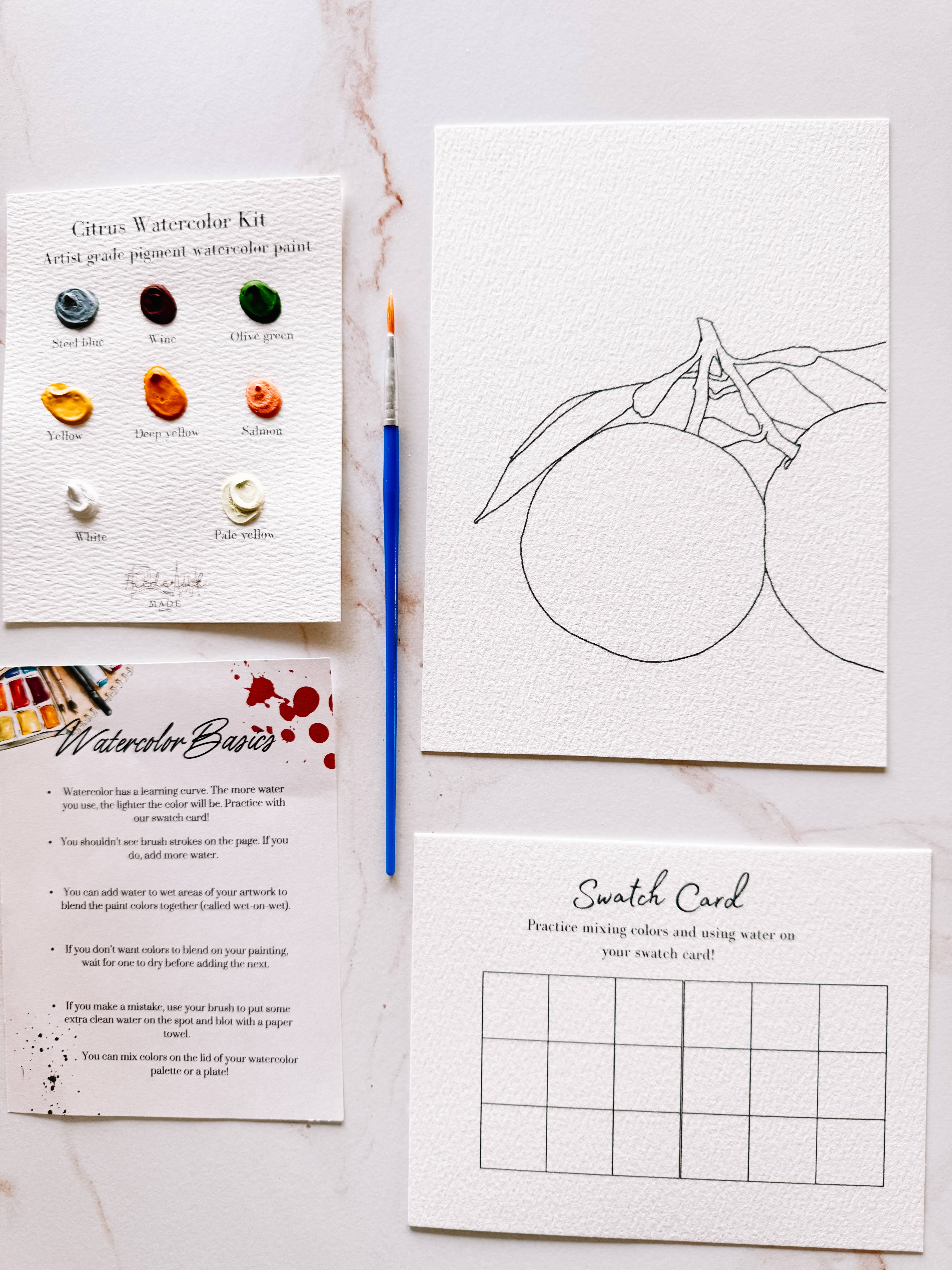 Frederick Made - Wholesale DIY Craft Kit - Citrus MINI Watercolor Kit6