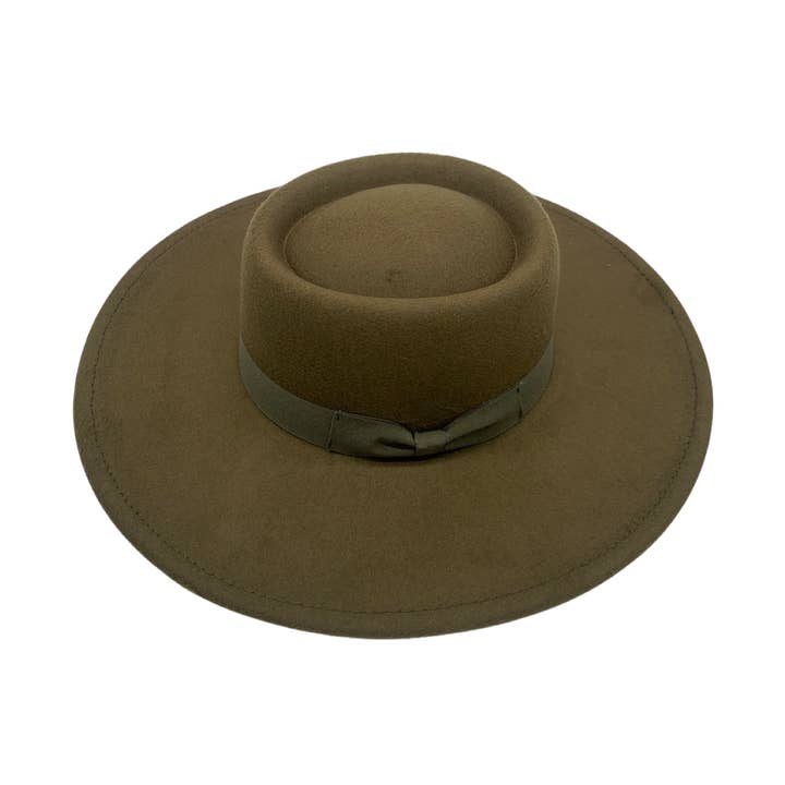 DYLAN-OLIVE FEDORA HAT for wholesale by gaiaaccessories
