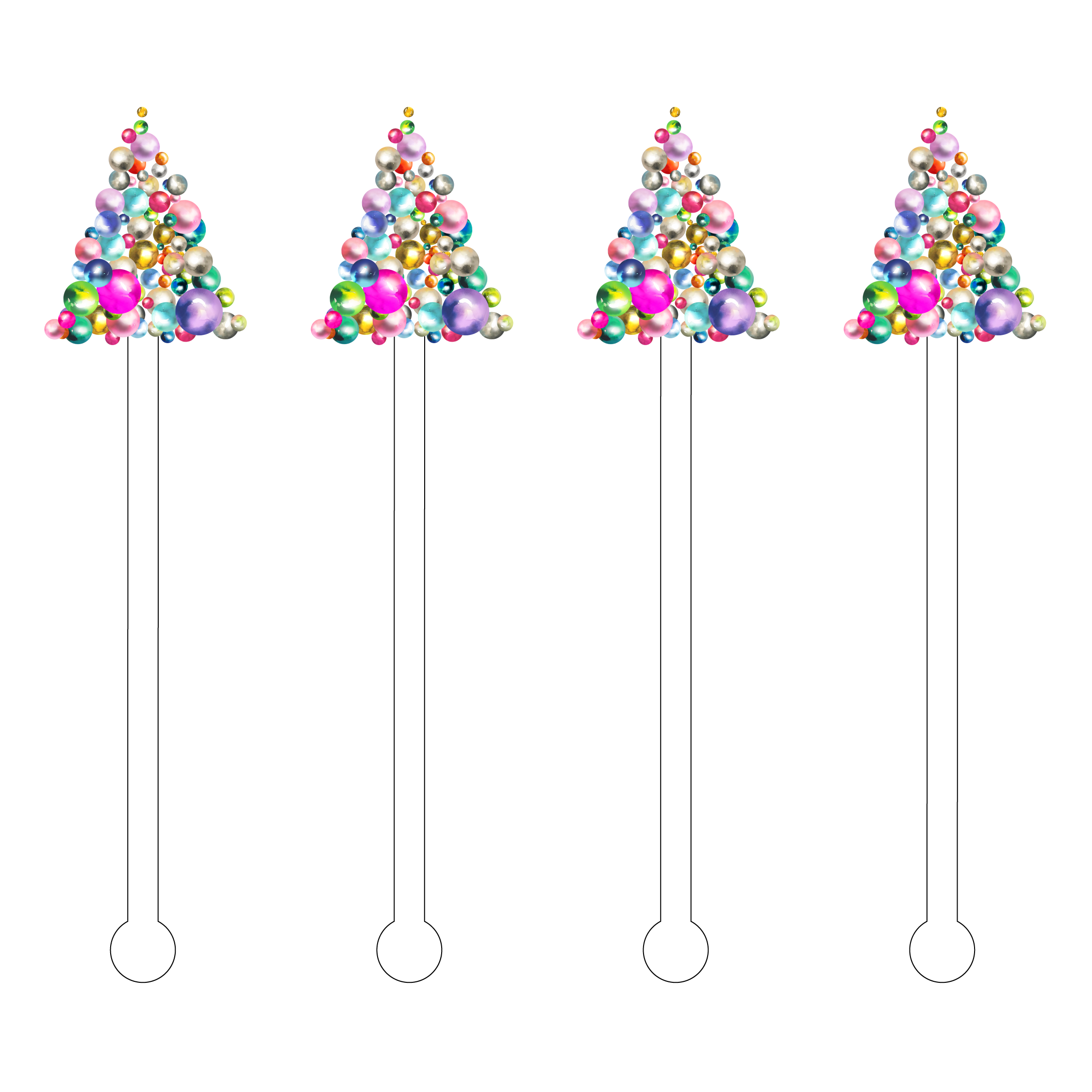 XO ACRYLICS | ACRYLIC STICKS - Vente Mélangeurs à boisson - BÂTONS DE SAPIN DE NOËL EN ACRYLIQUE DE HAUTE ORNEMENTS0