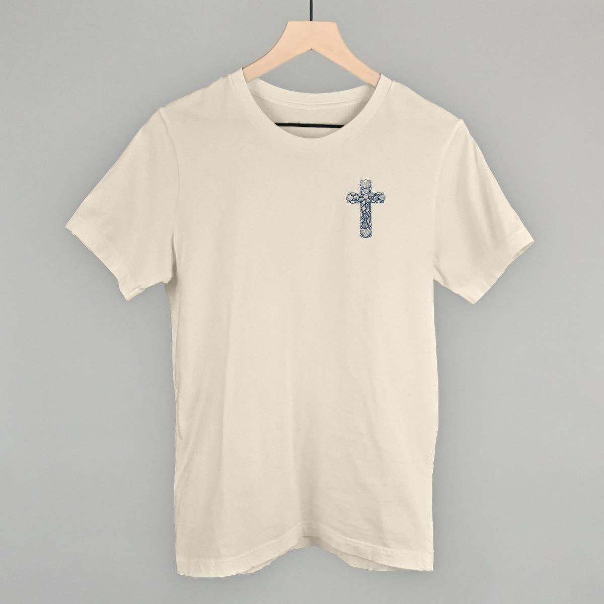 Ivy + Cloth - Wholesale Screen Printed T-Shirt - Women's - Seashell Cross (Left Chest)1