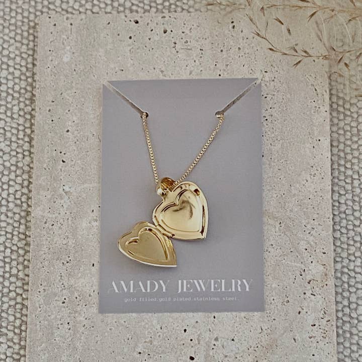 Amady Jewelry - Wholesale Pendant/Charm Necklace - Heart locket necklace 18k Gold Filled heart shape pendant1