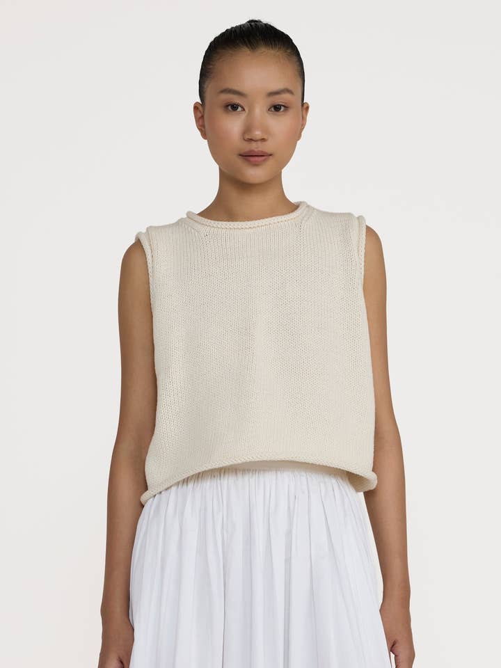 Cropped Knit Tank - Ivory for wholesale by LAUDE the Label