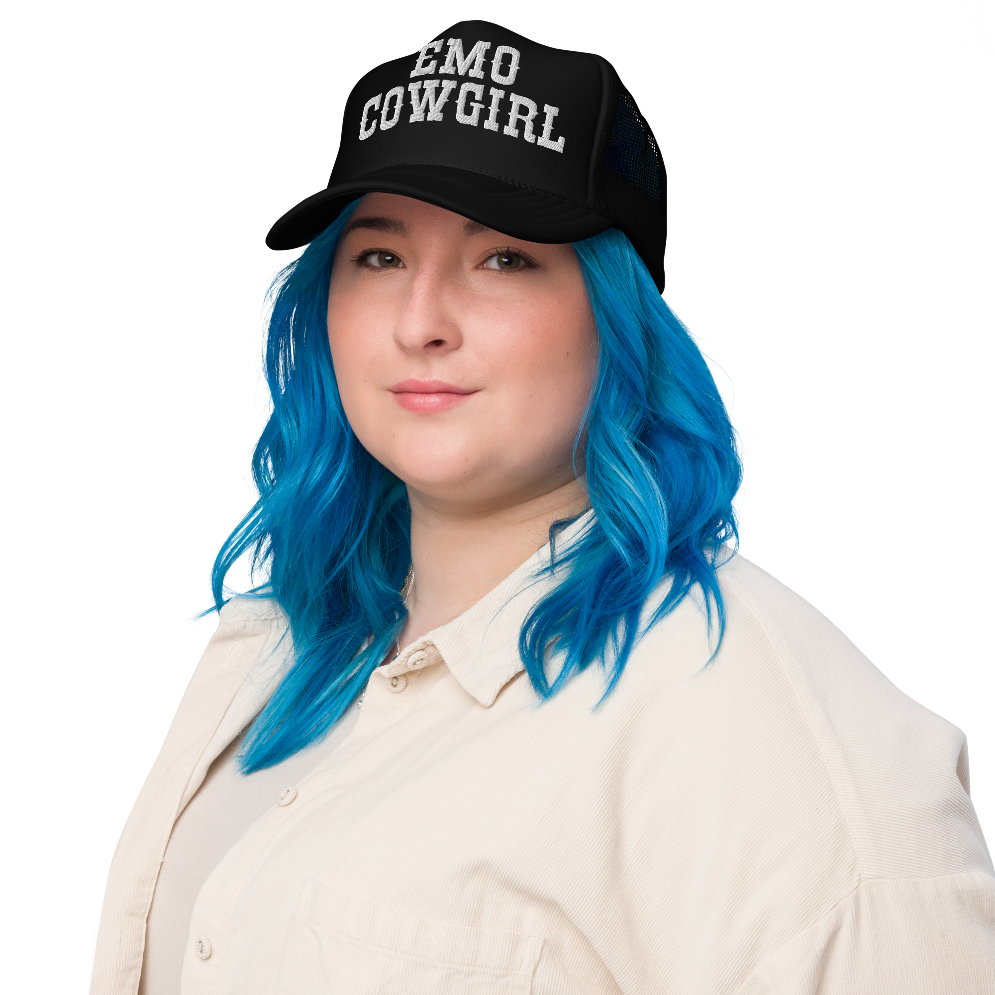 Goth Cloth Co. - Wholesale Trucker Hat - Women's - Emo Cowgirl Embroidered Foam Trucker Hat20