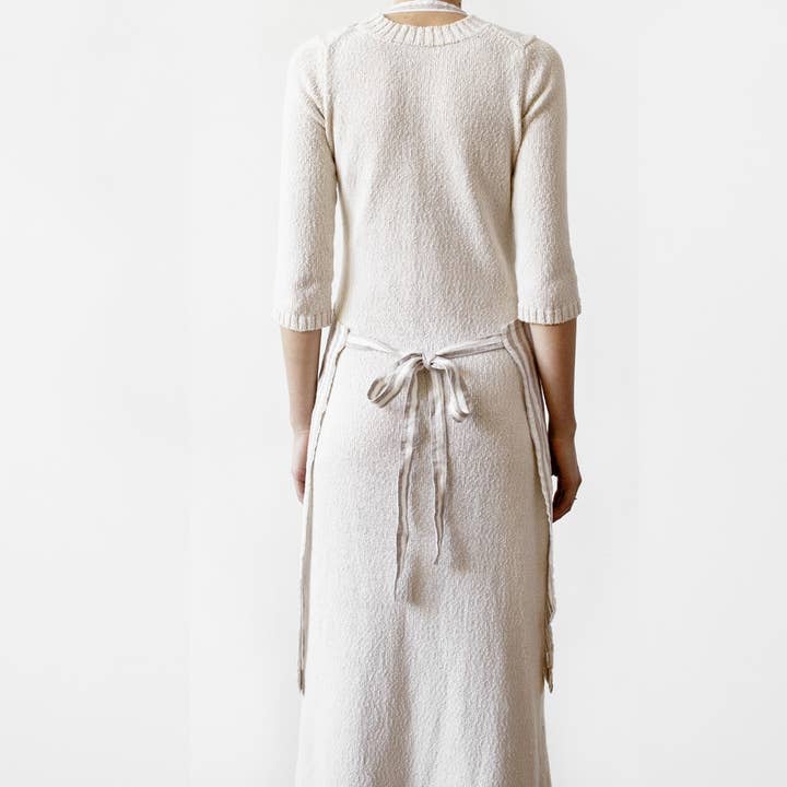 Linen Tales – wholesale Apron – Natural White Stripes Linen Daily Apron