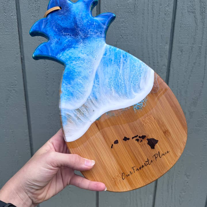 TBM Creations LLC - Wholesale Cheese Board - NEW Pineapple Charcuterie board made in Maui | Cheese board