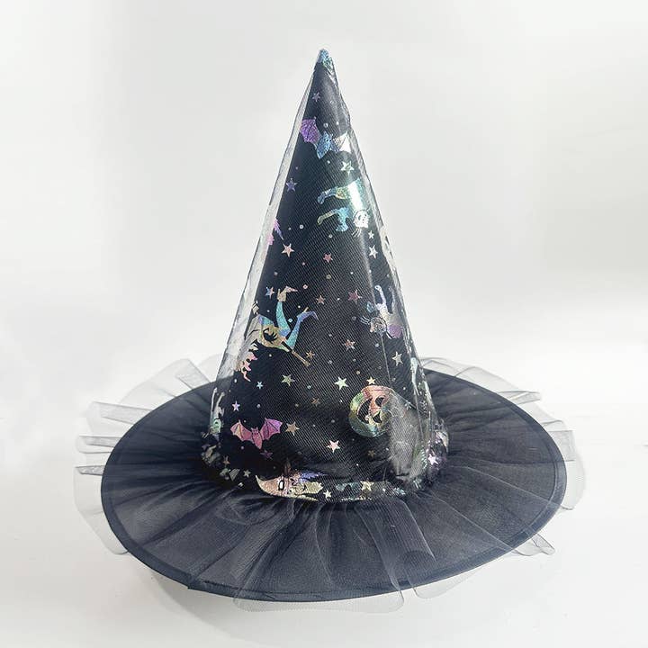 Little Trendy - Wholesale Party Hat/Crown - Halloween Glitter Mesh Witch Hat Party dress hat12