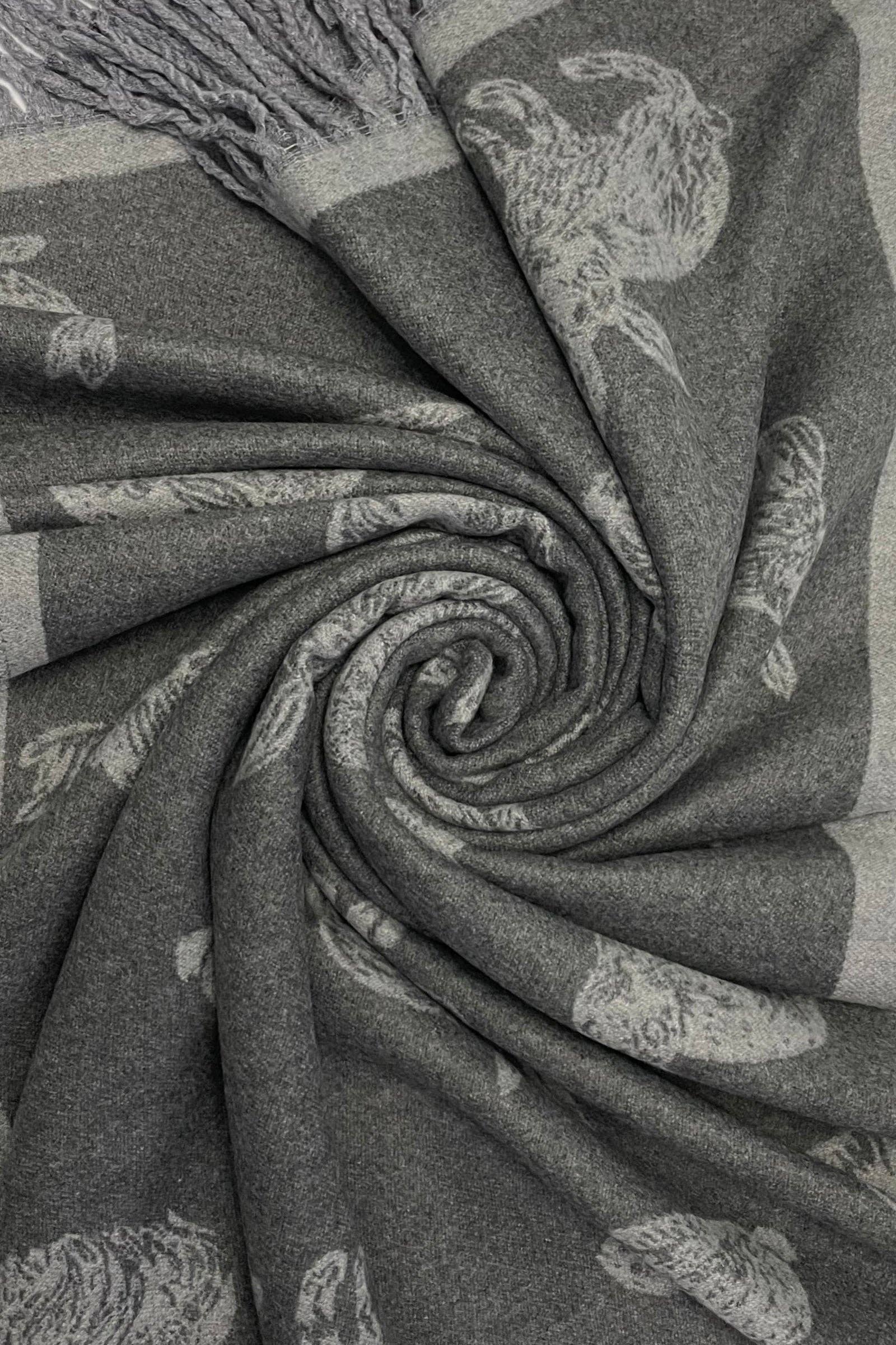 Fashion Scarf World - Wholesale Scarf - Women's - Rabbit / Hare Reversible Tassel Scarf15