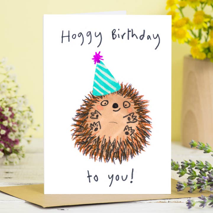 Hoggy Birthday To You Card for wholesale by Jo Clark Design