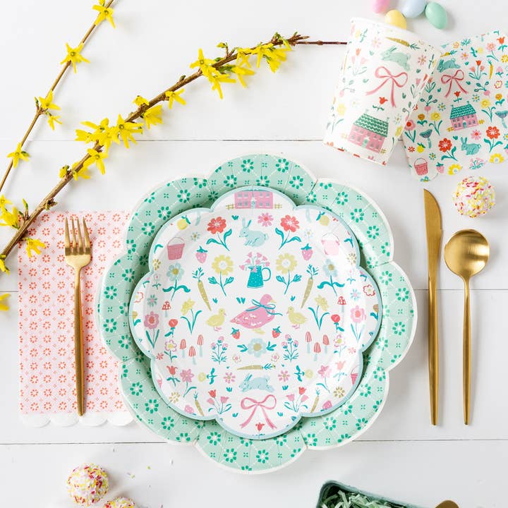 My Mind’s Eye – Großhandel Einwegteller – SCT1140 - 9" Frühlingshäuschen-Musterplatte1