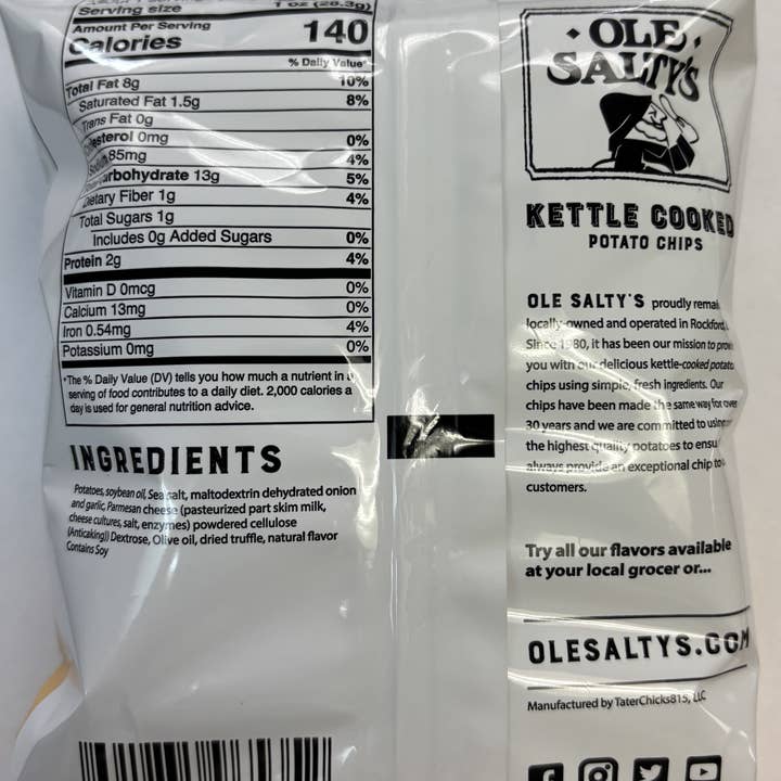 Ole Salty's - Wholesale Chips - 1.25oz Parmesan Truffle Kettle Cooked Potato Chips1