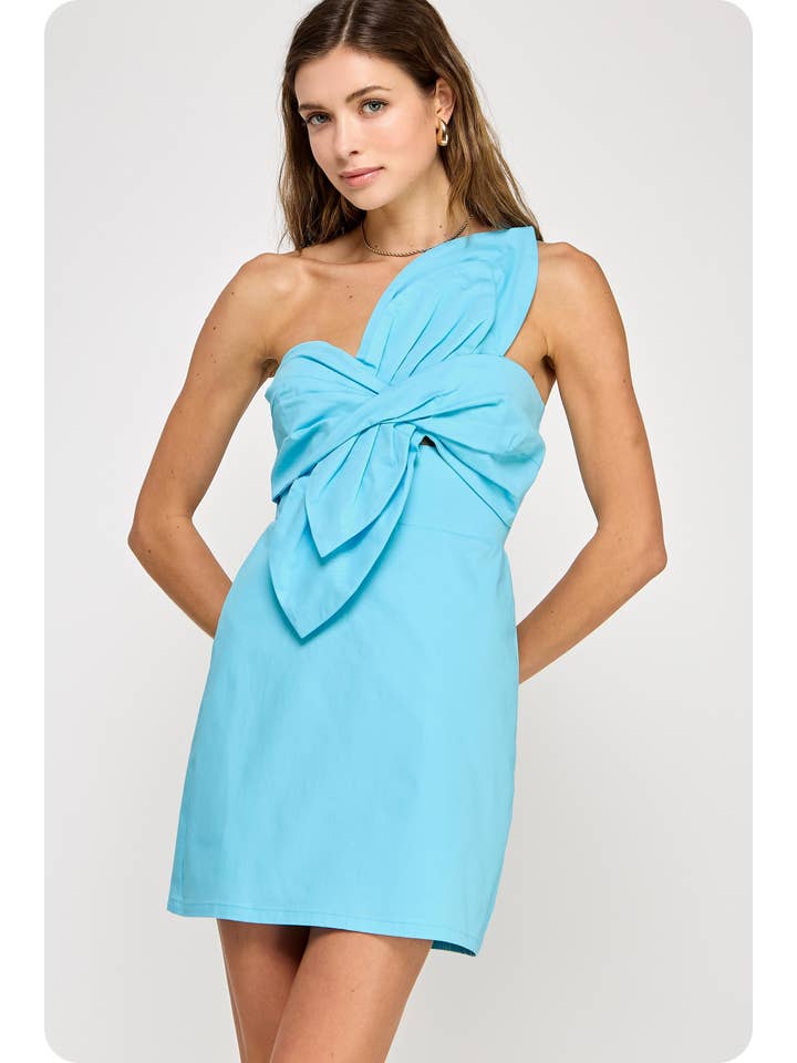 Strut & Bolt - Wholesale Dress - Women's - Knotted Flower Bow Mini Dress