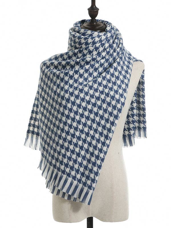VividLux - Wholesale Scarf - Women's - Fringed Houndstooth Keep Warm Shawl&Scarf3