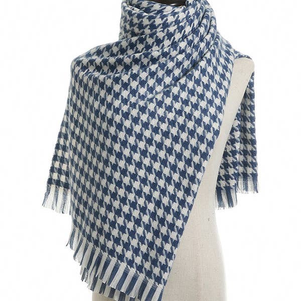 VividLux - Wholesale Scarf - Women's - Fringed Houndstooth Keep Warm Shawl&Scarf3