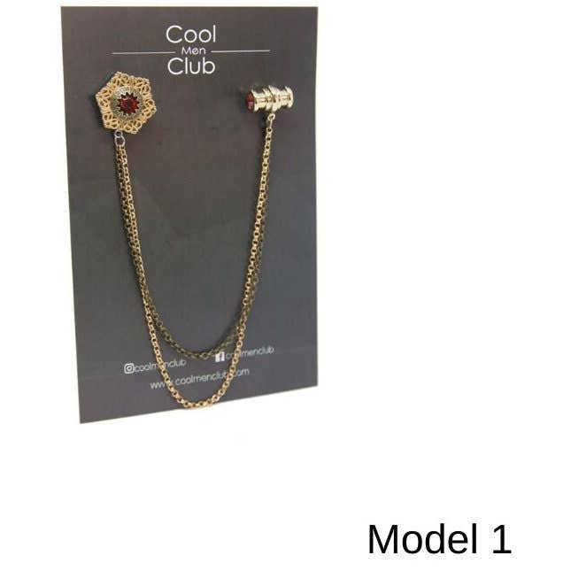 COOLMENCLUB - Vendita all'ingrosso Spille - 6 MODELLI DIVERSI/Spilla a catena per giacca fatta a mano/