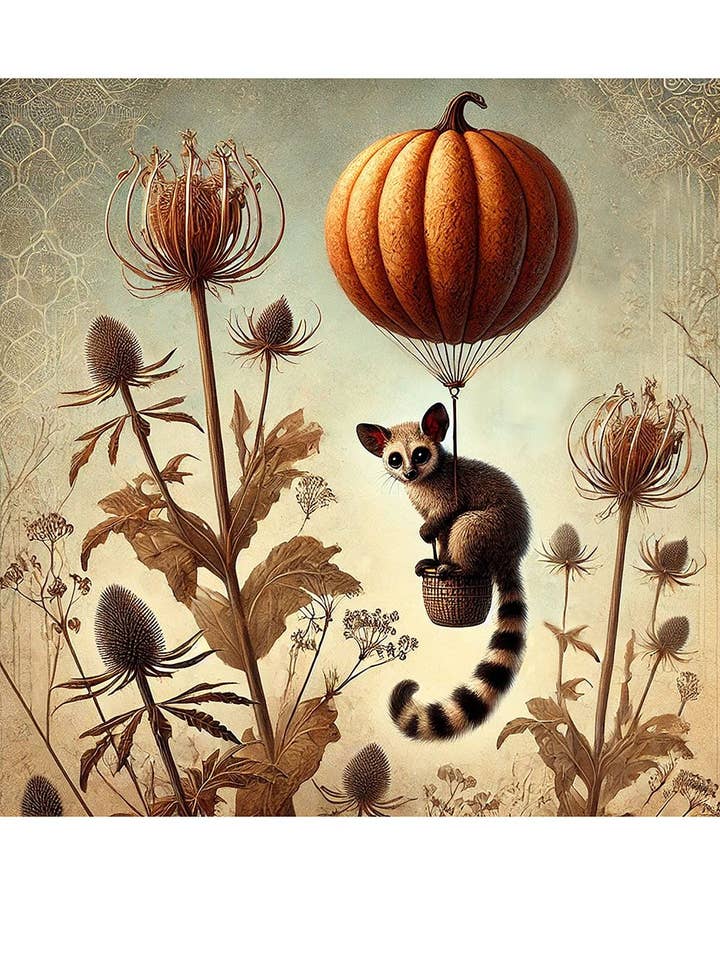 Whimsical Animal Art Print, Lemure Illustration, 12x12 for wholesale by Thistle and Tale Press