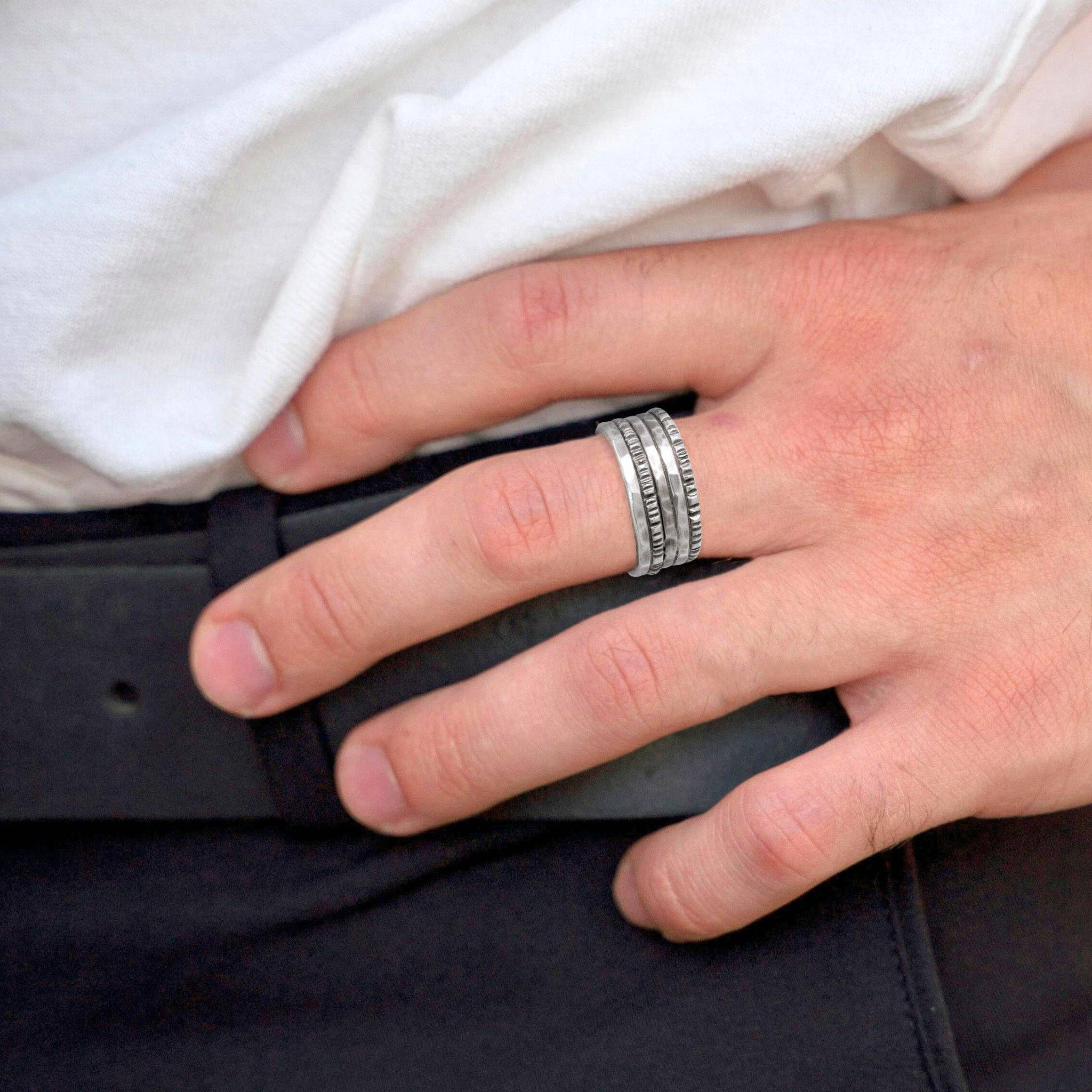 J + I Jewelry - Wholesale Band/Stacked Ring - Silver Amalgam Band2