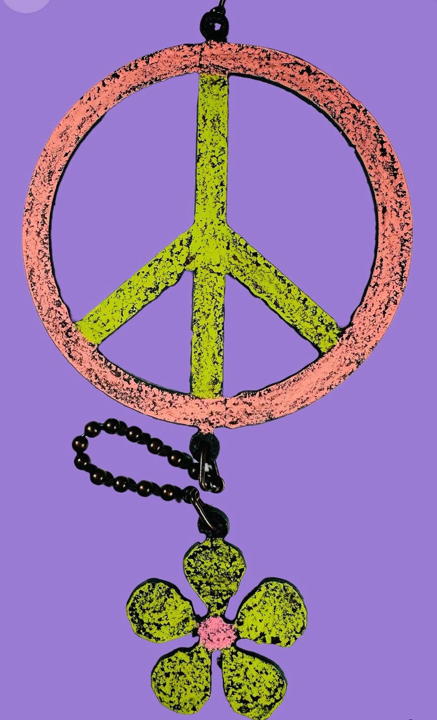 Whimsies - Vendita all'ingrosso Decorazione mobile - Segno della pace mobile, ornamento floreale mobile da giardino hippie eco9