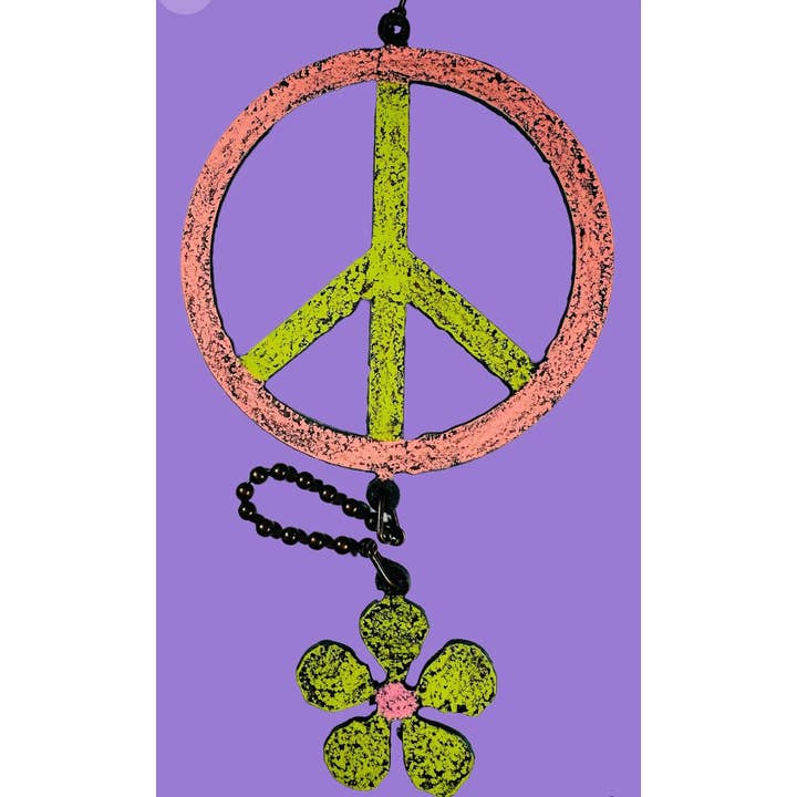 Whimsies - Vendita all'ingrosso Decorazione mobile - Segno della pace mobile, ornamento floreale mobile da giardino hippie eco9