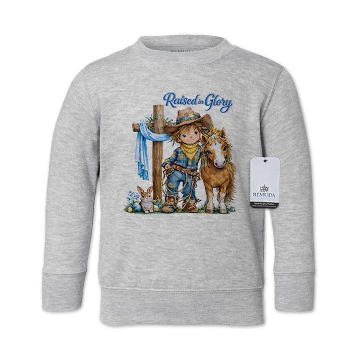Pony Pals Élevés dans la Gloire - Sweat-shirt de Pâques Occidental pour Garçons en Bas Âge pour la vente par Remuda Western Wear