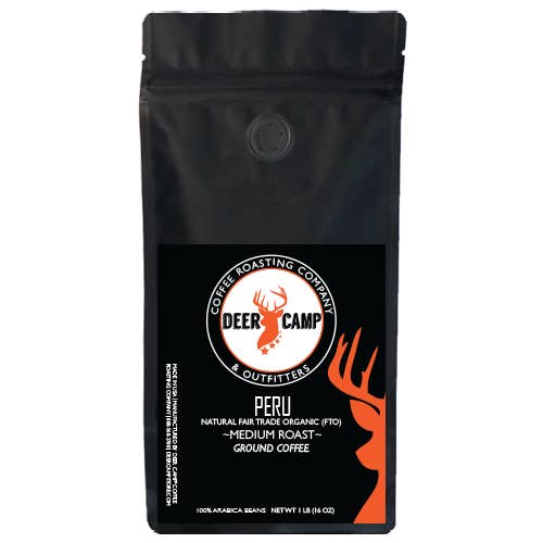 DEER CAMP® Peru 1 lb. for wholesale by DEER CAMP® Coffee Roasting Company & Outfitters