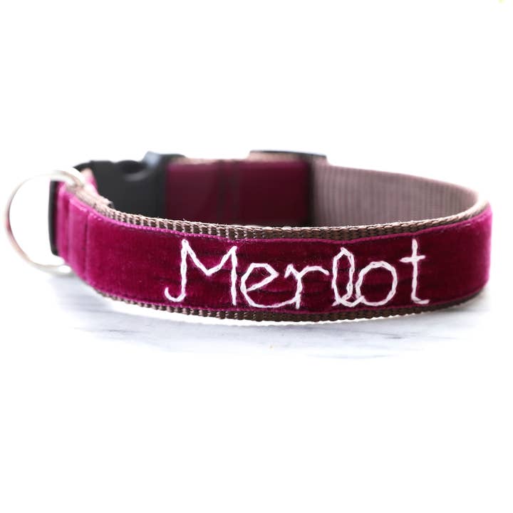 Mimi Green - Wholesale Pet Collar - Dog - Hand Embroidered Dog Collar Personalized w/ Dogs Name