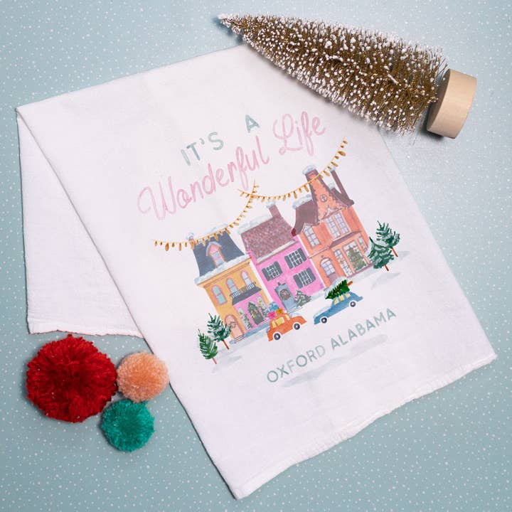 Custom City Home Decor Tea Towel, Fall Decor, FL, CA, TX, NC for wholesale by Clairmont & Co