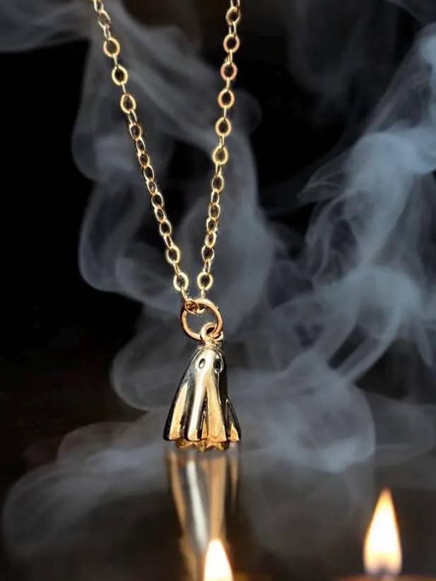 Halloween Spooky Mini Ghost 14K steel Necklace for wholesale by HoopLa