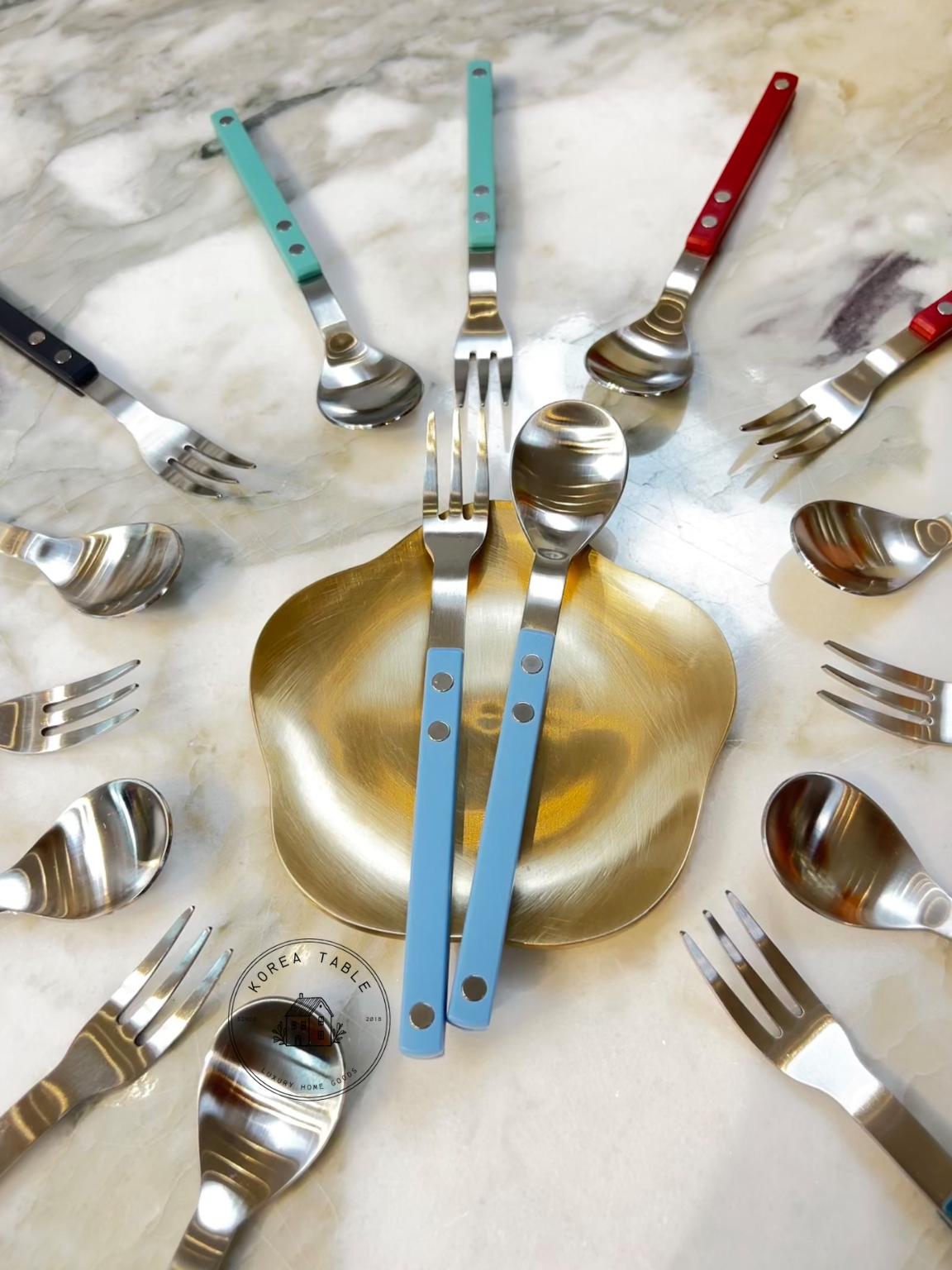 Korea Table - Vente Cuillères à soupe - [BOGEN] Fourchette à thé Sentier en satin - Cuillère à thé17