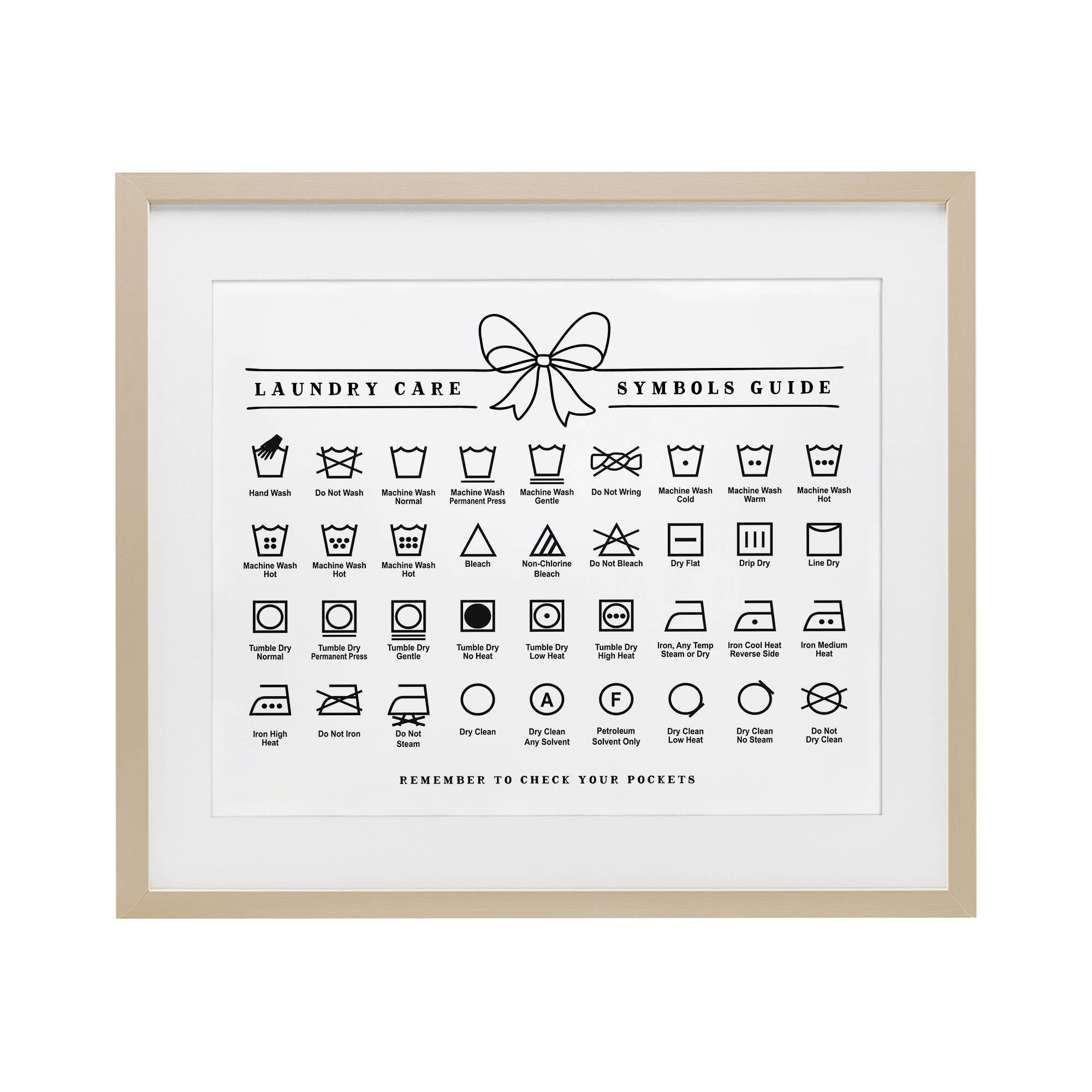 Stupell Industries - Wholesale Wall Sign - Laundry Care Symbols Guide - Print Under Glass Wall Art12