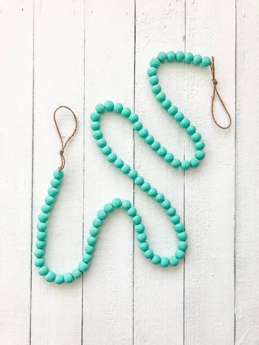 Turquoise Wood Bead Garland for wholesale by Swell Island