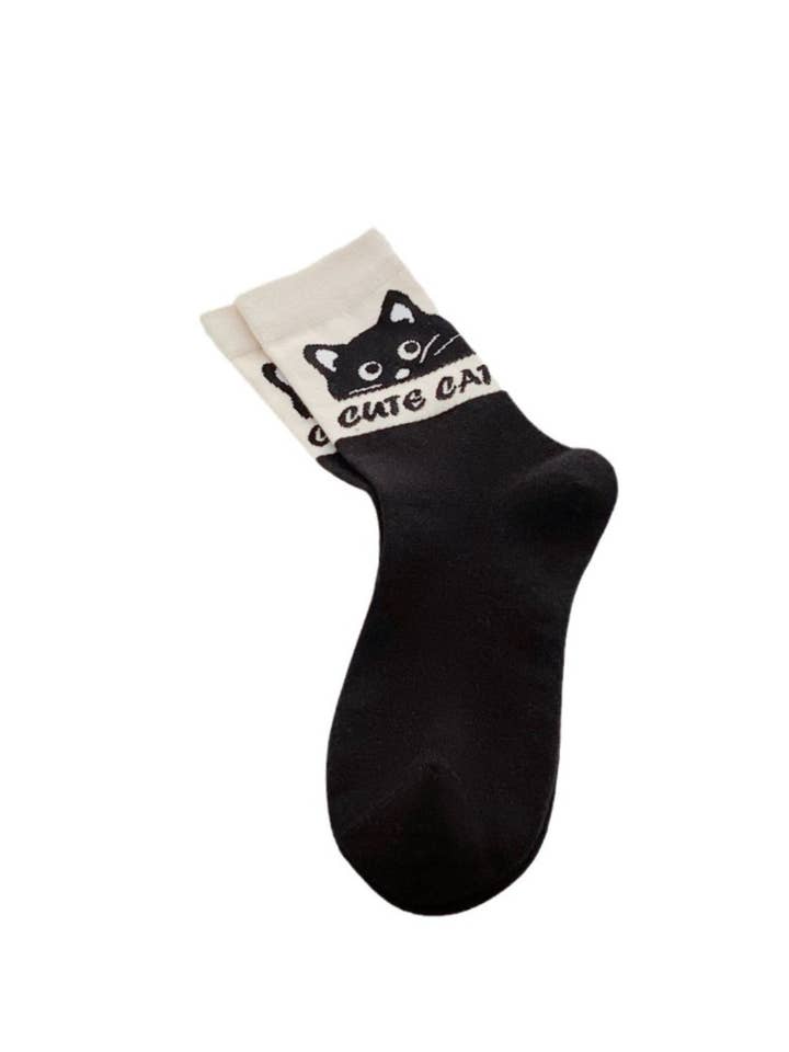 Rufia - Cute Cartoon Cat Mid-Calf Socks for wholesale by Funkyrel® Atzbranding Limited