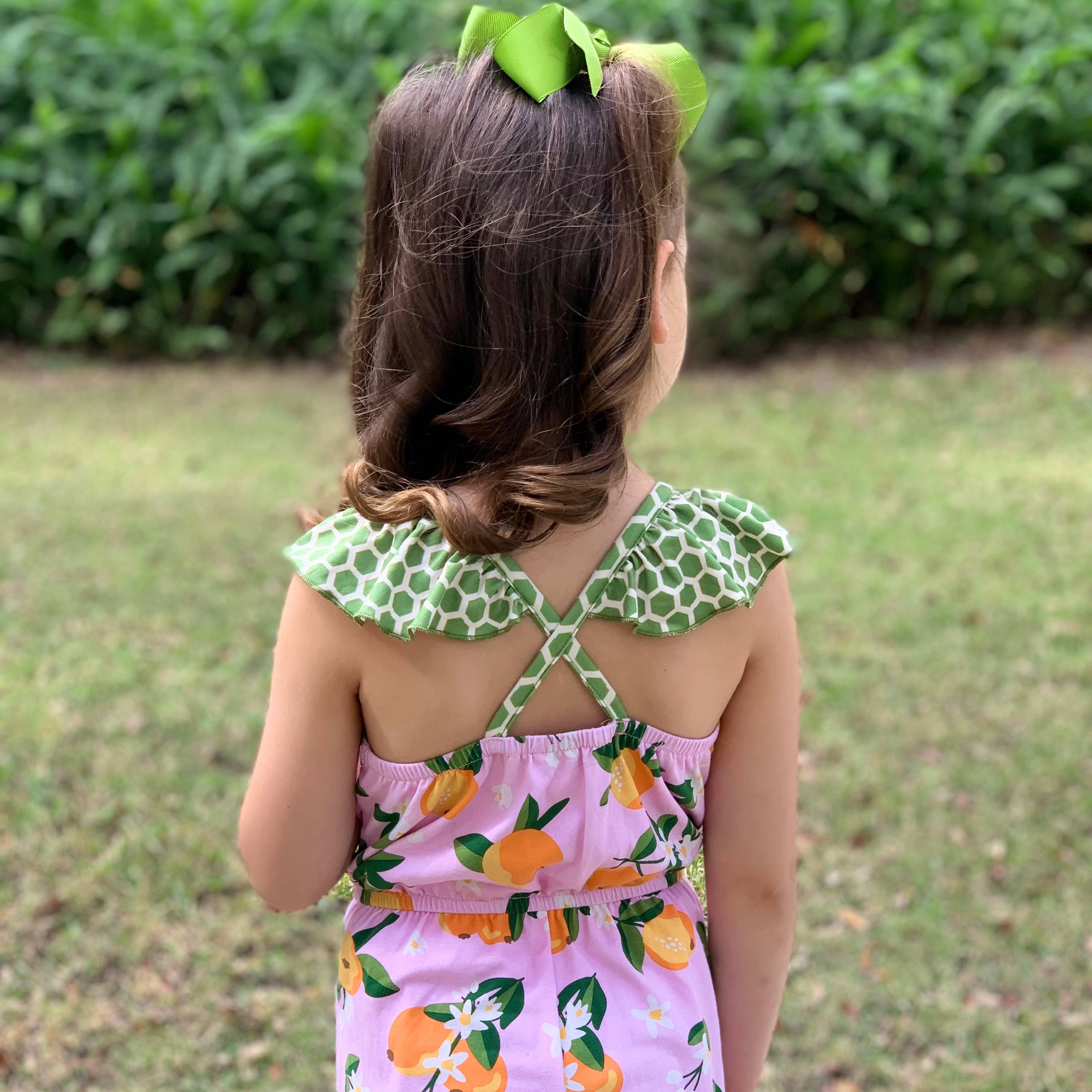 AnnLoren - Wholesale Jumpsuit - Kids - AnnLoren Pink Peaches Girls Jumpsuit Capri Ruffle Romper5