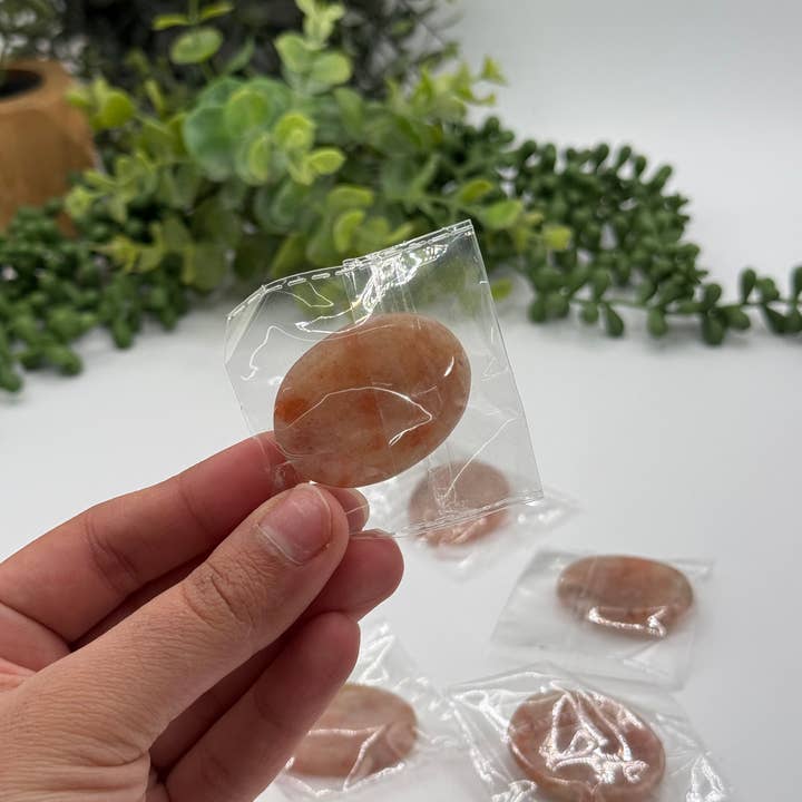Meraki Gemstones - Wholesale Spiritual Stone/Crystal - Sunstone Worry Stones 40x30x8mm3