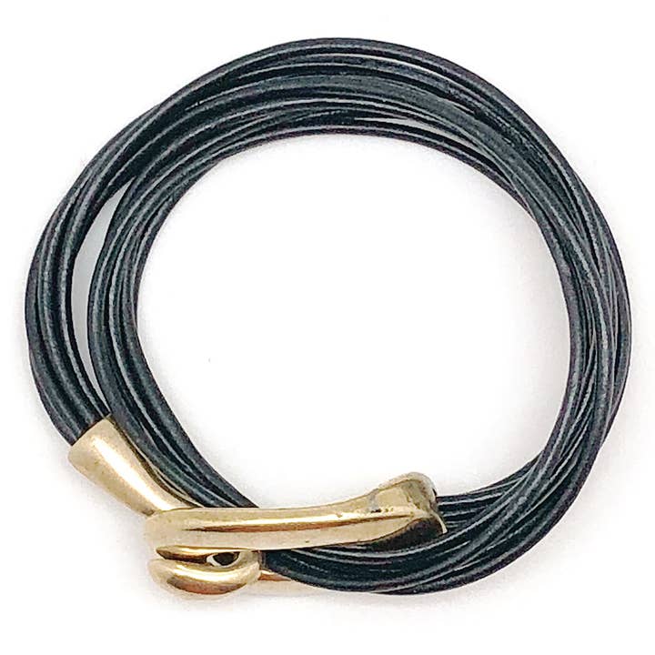 Diana Kauffman Designs - Wholesale Woven/Braided Bracelet - Playing Hooky Bracelet/Blackjack/Brass2