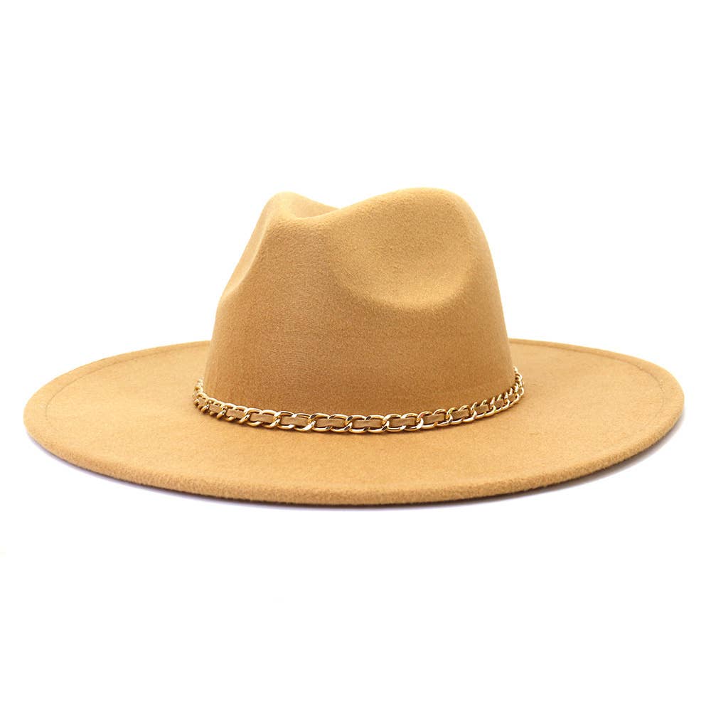 Suzie Q USA - Wholesale Fedora - Women's - Camel Chain Big Brim Peach Heart Top Hat23