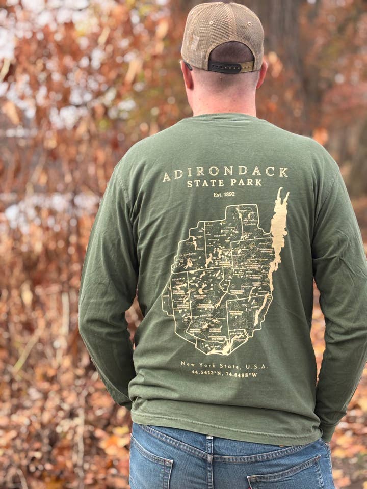 Just Wandering Co. - Wholesale Screen Printed T-Shirt - Women's - Adirondack Park Long Sleeve Shirt | Plattsburgh, New York |3