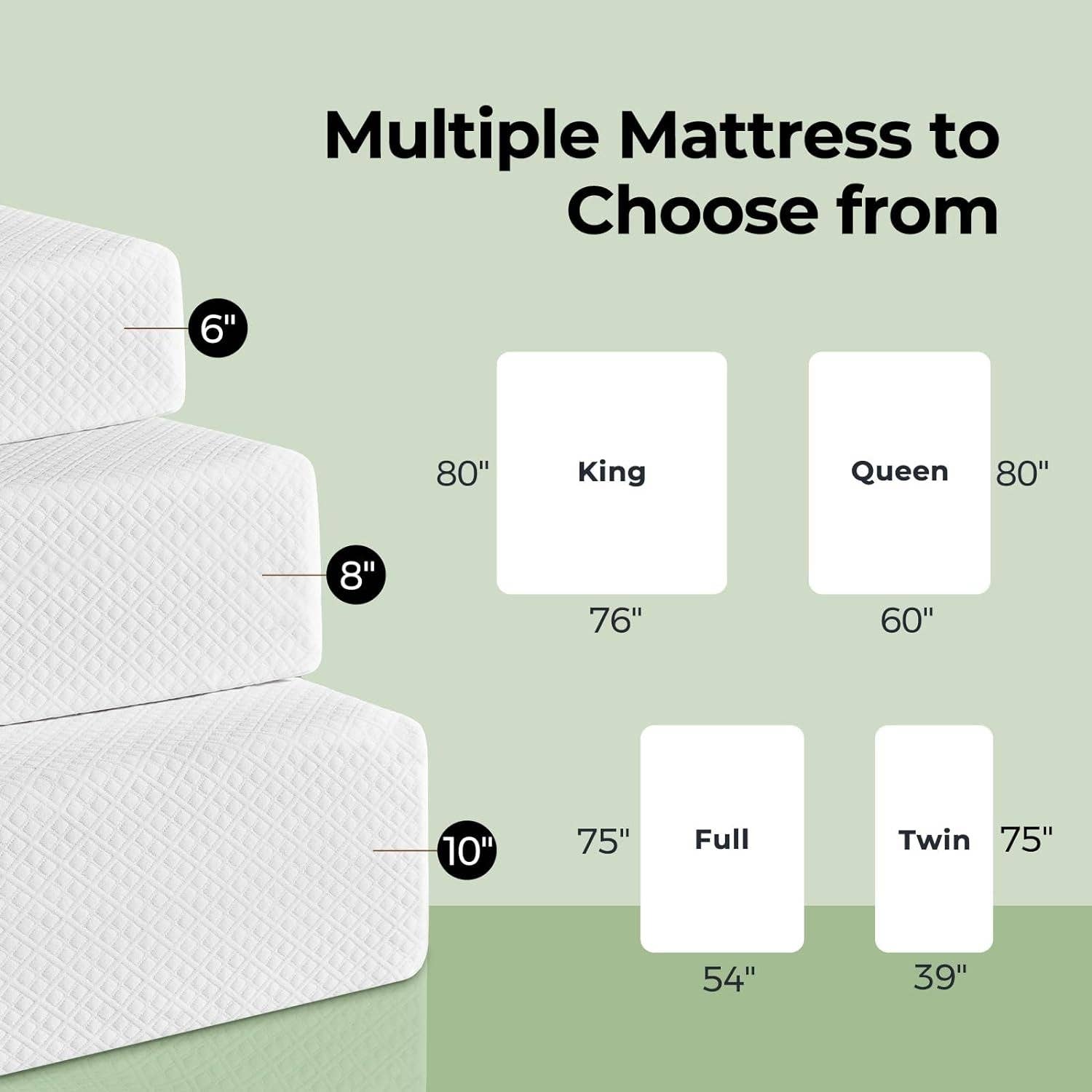 ShipItFurniture - Wholesale Bed - Twin Gel Memory Foam Mattress Fiberglass-Free, Breathable, 6"2
