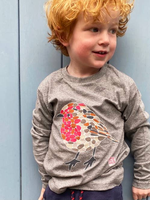 Camiseta infantil de manga comprida Robin por atacado de Dodo & Pals