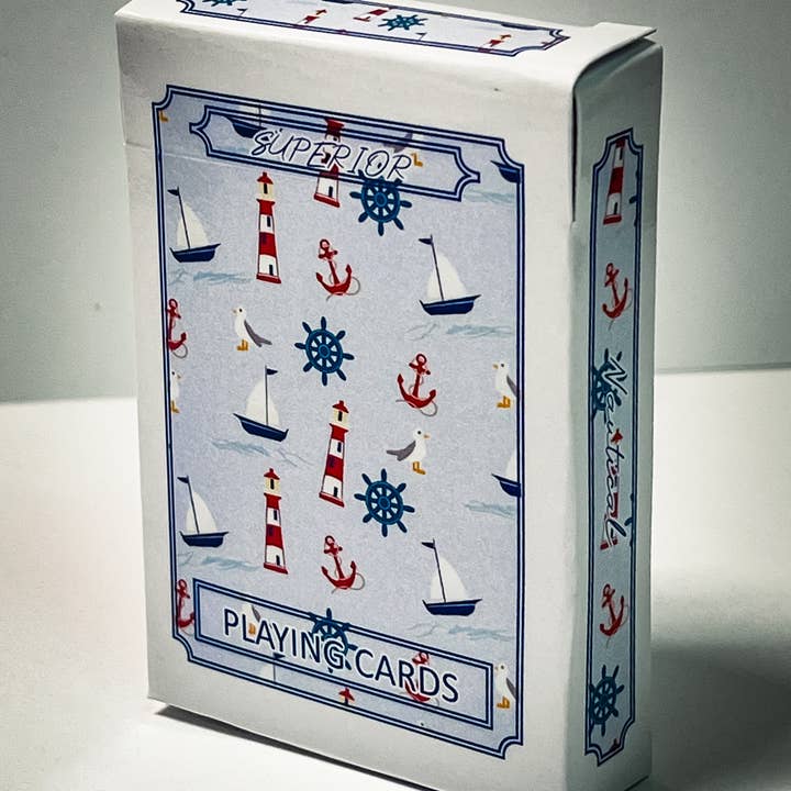Superior Print on Demand - Wholesale Playing Cards - NAUTICAL Playing Cards, Sail Boat, Anchor, Lighthouse