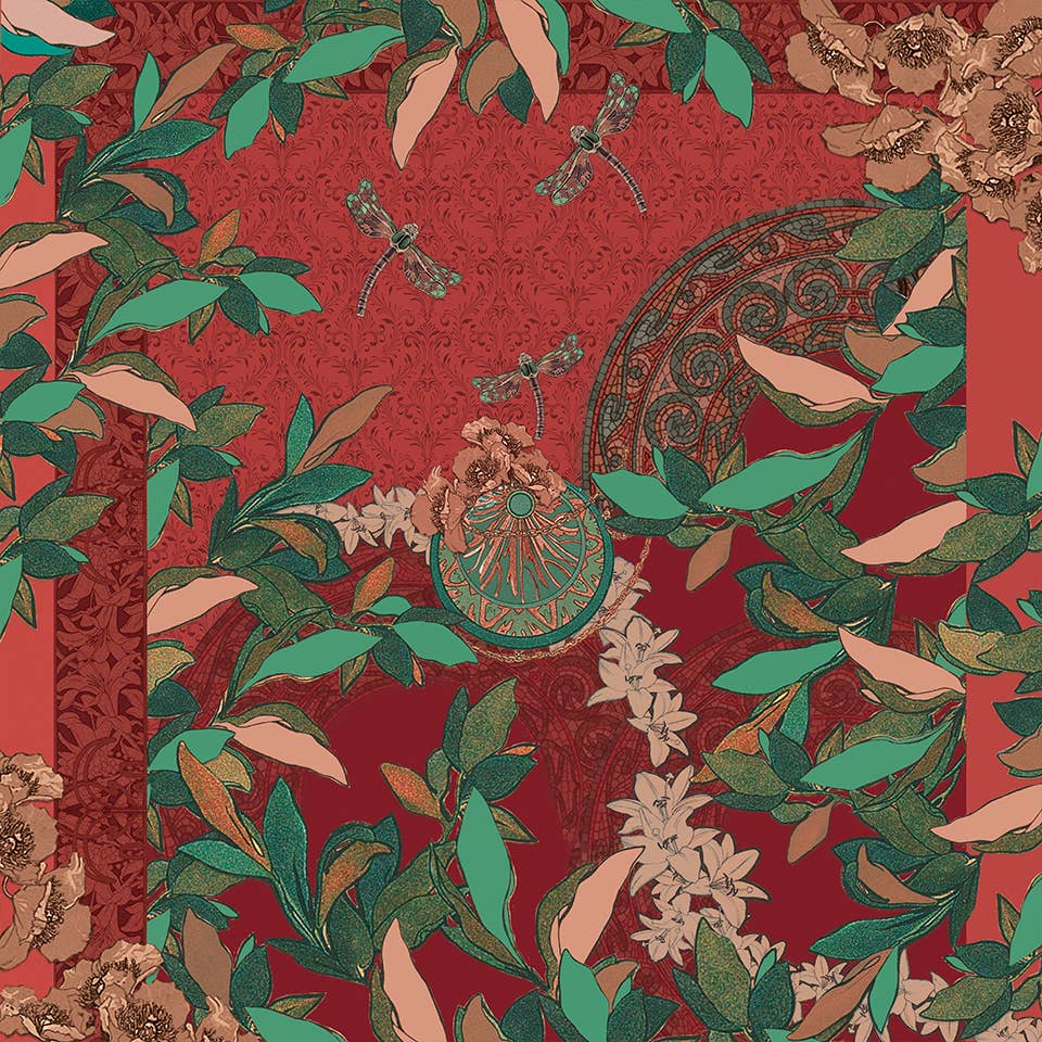 BROKANTE - Wholesale Scarf - Women's - Printed cashmere square 90x90cm REVERIE1