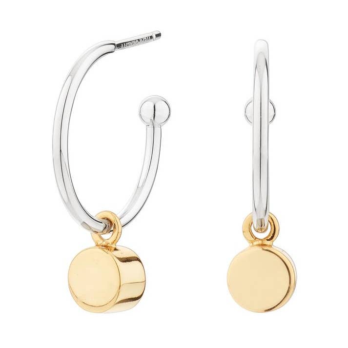 Gold Plated Cube Circle Hoop Earrings for wholesale by Itemporality
