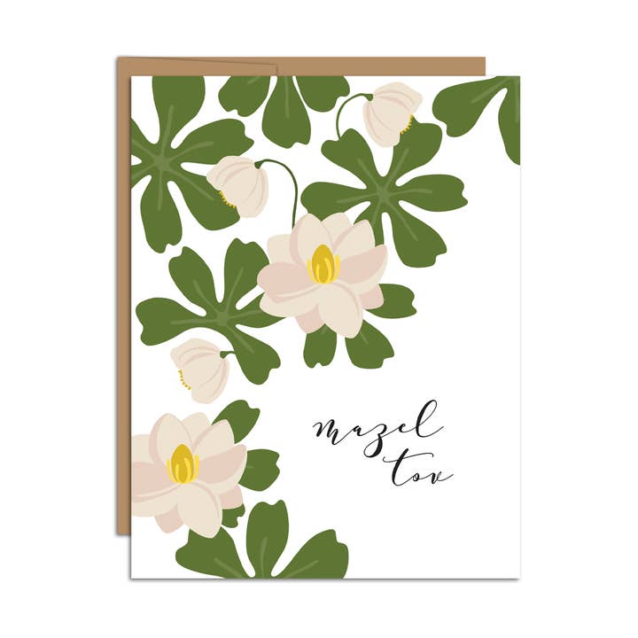 HAZELMADE® Tea Towels + Gifts - Wholesale Wedding Card - "Mazel Tov" Mayapple / Wedding + Celebration / Card0