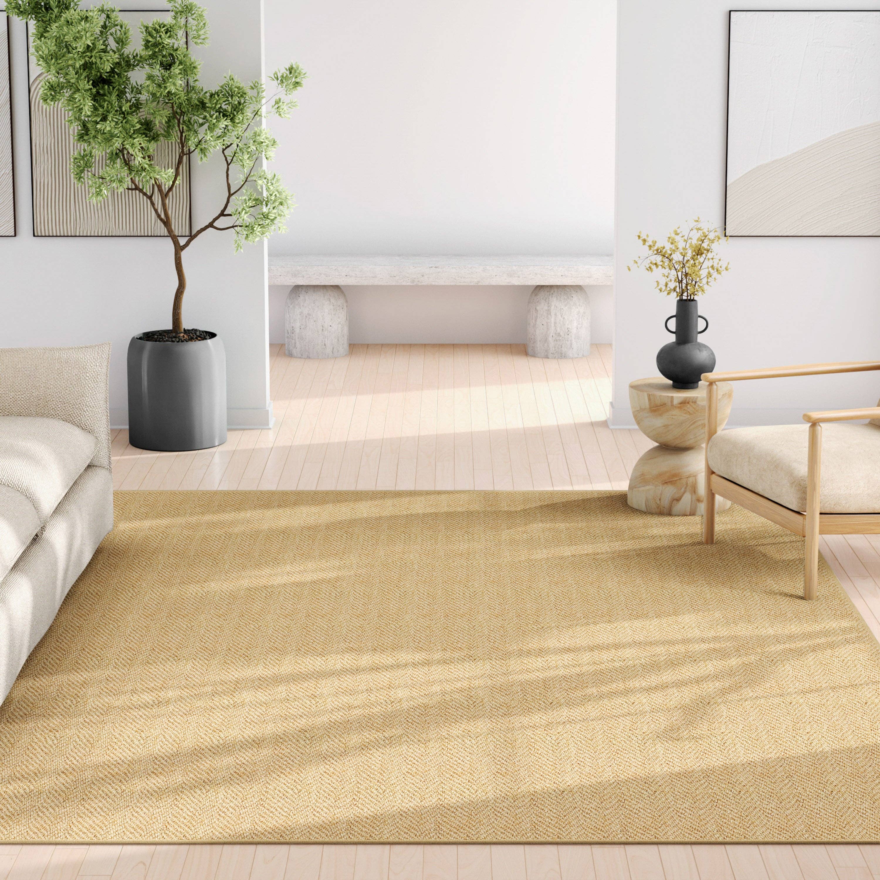 Well Woven - Wholesale Area Rug - Faux-Jute Boerboel Geometric Herringbone Beige Flatweave Rug2