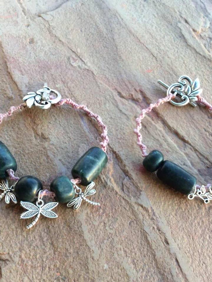 Fiore di Rosa Intrecciato Rosa & Libellula Regalo Naturale per la vendita all'ingrosso da parte di OllinMexica