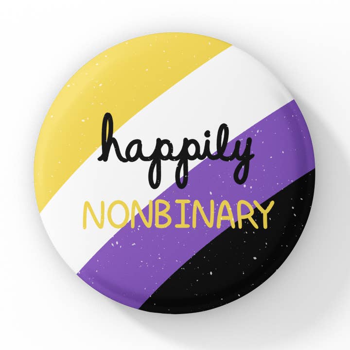 Glücklich nichtbinärer Button für den Großhandel von Luck and Lavender Studio