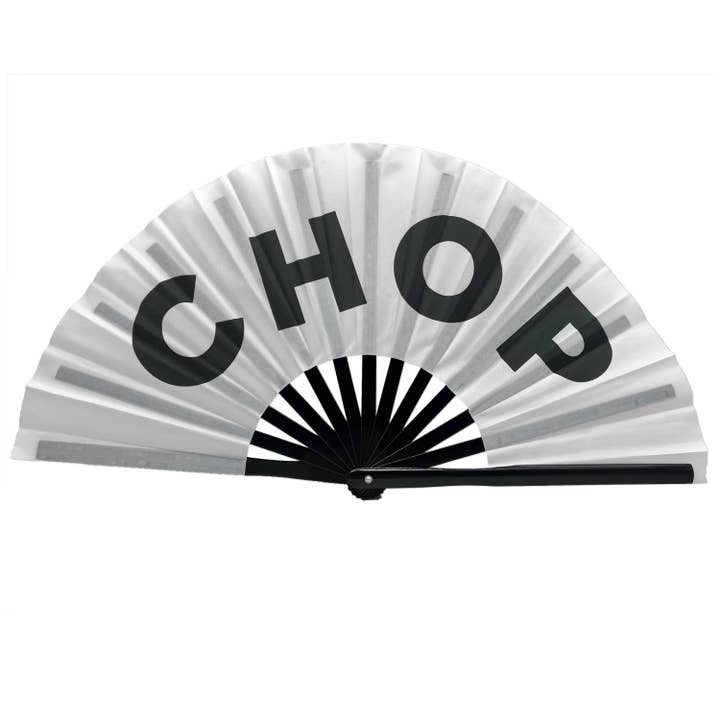 CHOP Large Concert Hand Fan - Foldable Handheld Celebration Fan, Perfect for Festivals, Raves, Abanicos de Mano para Fiesta for wholesale by Expression Tees
