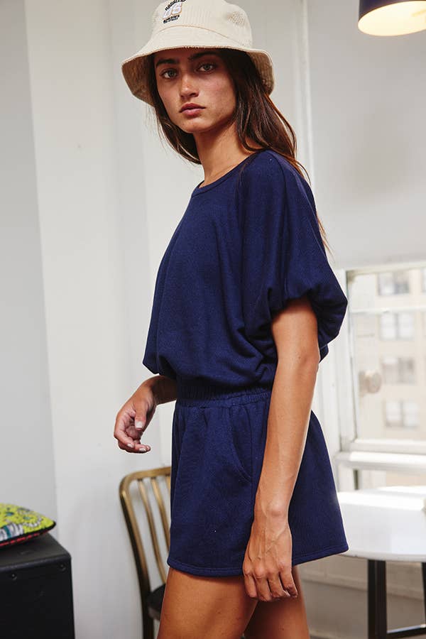 BUCKETLIST INC – wholesale Knit top – Women's – T2304 Bubble Hem & Sleeve Terry Crop Top28