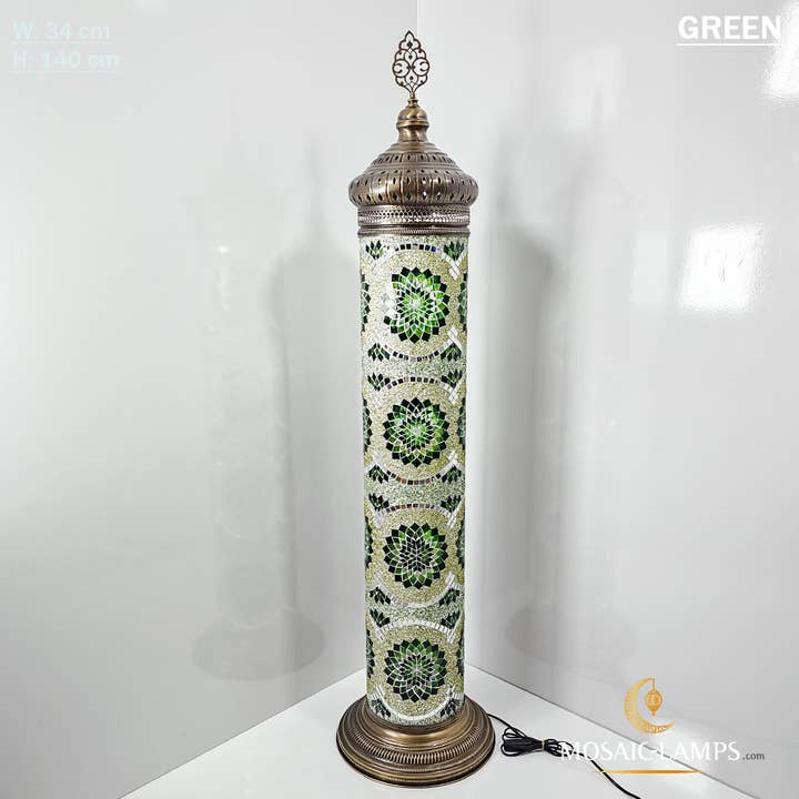 Mosaic Lamps - Wholesale Floor Lamp - 140 cm Turkish Moroccan Authentic Cylinder Mosaic Floor Lamp