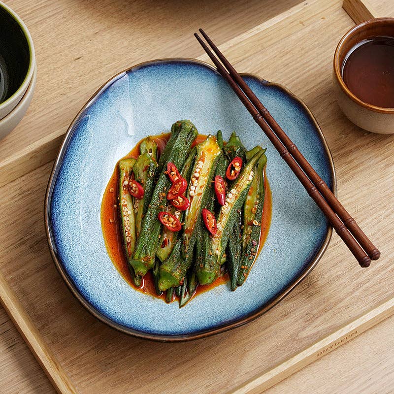 Gohobi （We cover U.S. import duties） – wholesale Dinner plate – Gohobi Vintage Kiln-Change Irregular Plate19